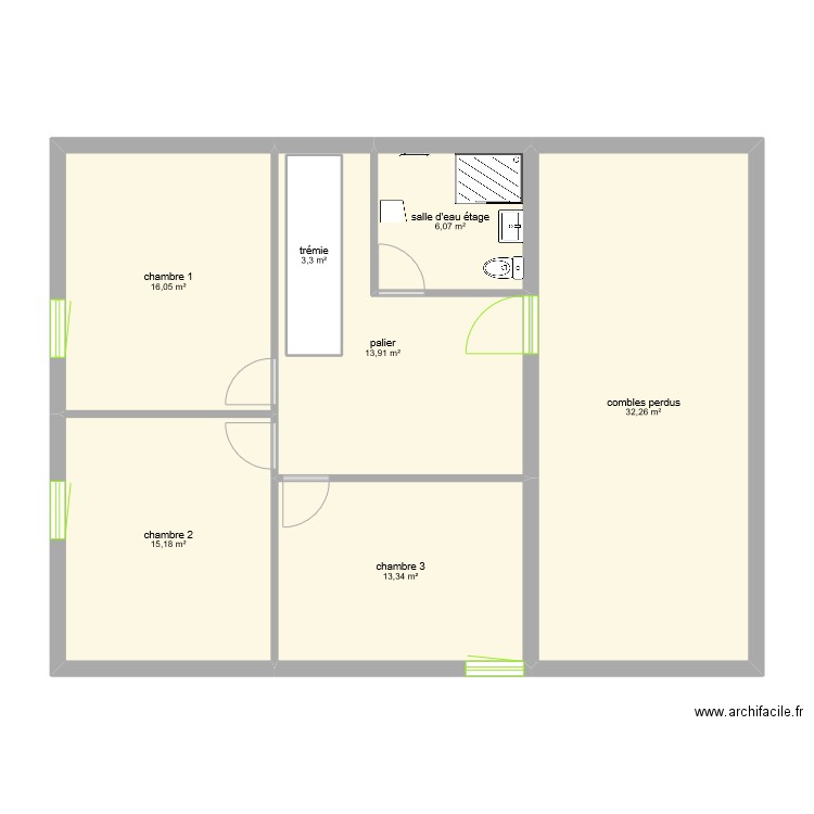etage grange. Plan de 0 pièce et 0 m2