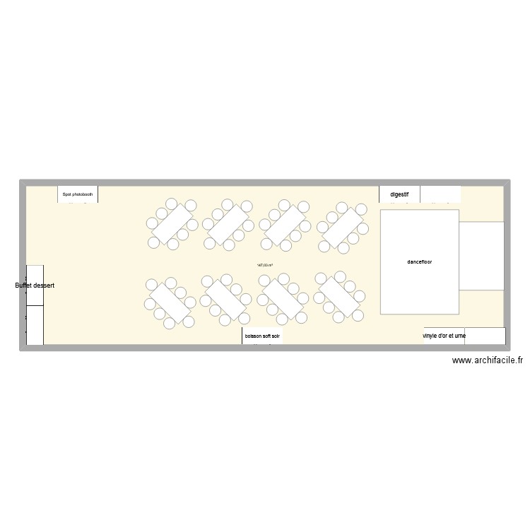 plan3. Plan de 1 pièce et 147 m2