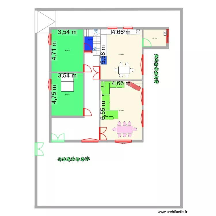 BABA ALI 1. Plan de 6 pièces et 98 m²