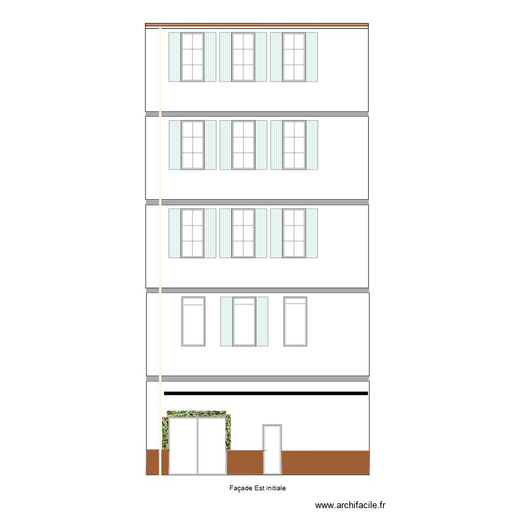 Fa&ccedil;ade Est initiale. Plan de 0 pièce et 0 m2
