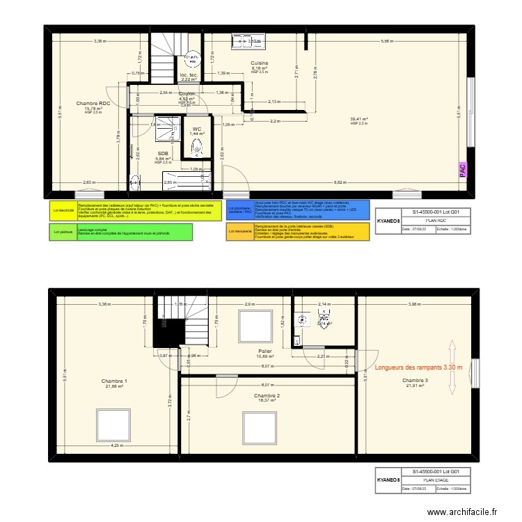 GIEN 001 G01. Plan de 14 pièces et 155 m2