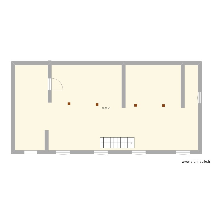 Appartement. Plan de 1 pièce et 89 m2
