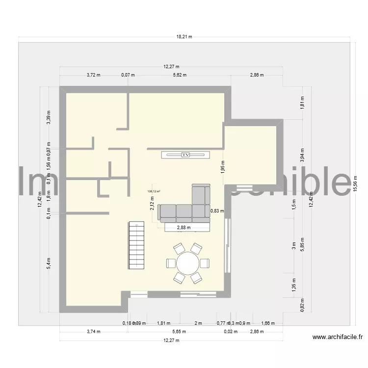 RDC CBG II MARC. Plan de 1 Pièce et 106 m² RDC CBG II MARC. Plan de 1 Pièce et 106 m²