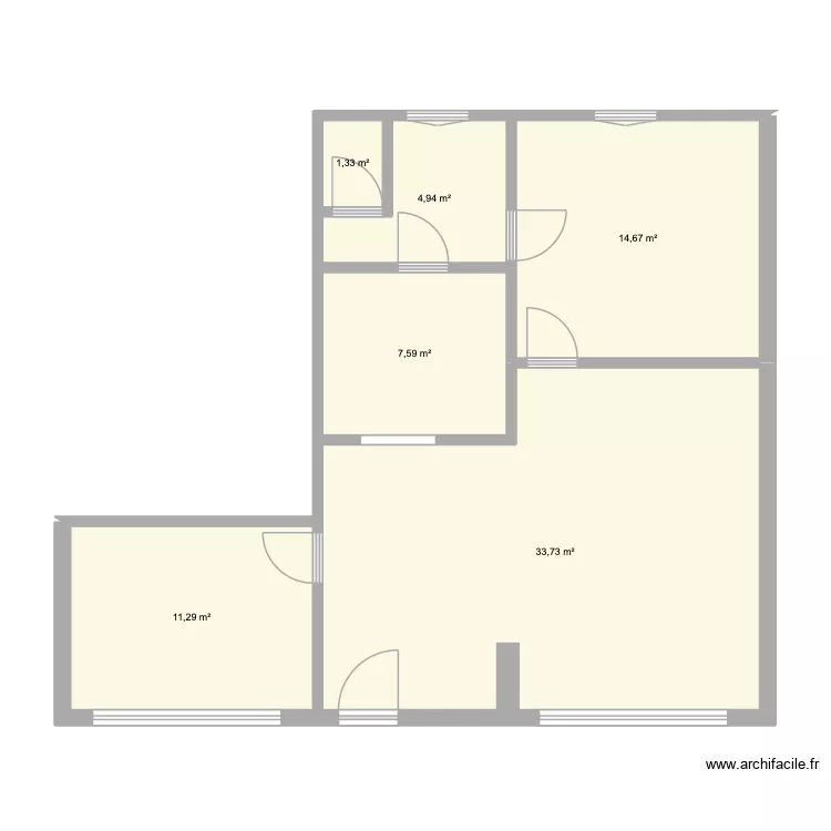 AGENCE DE LA FORET. Plan de 6 Pièces et 74 m²