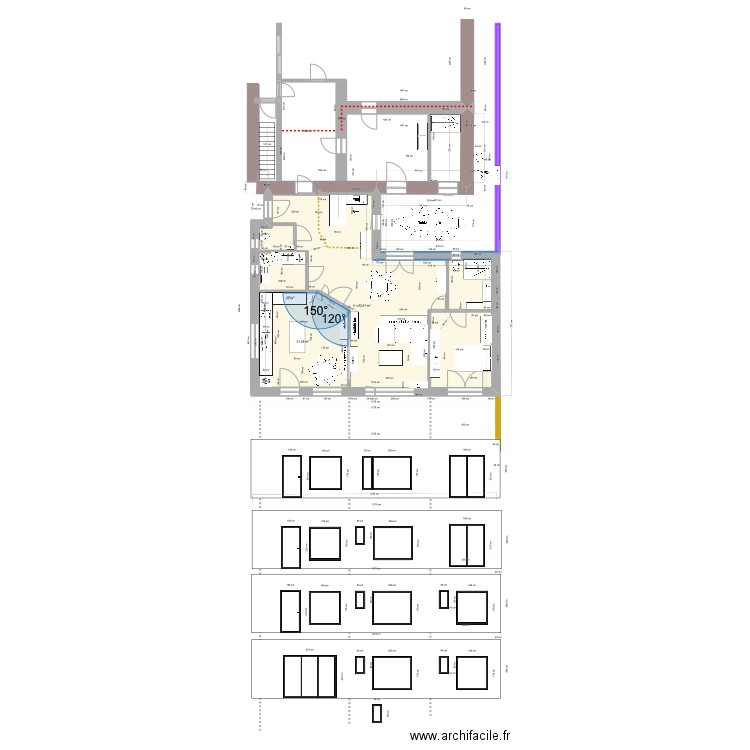 BSC plain pied 2ch projet 2. Plan de 2 pièces et 118 m2