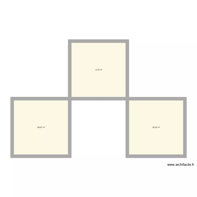 22222. Plan de 3 Pièces et 61 m² 22222. Plan de 3 Pièces et 61 m²