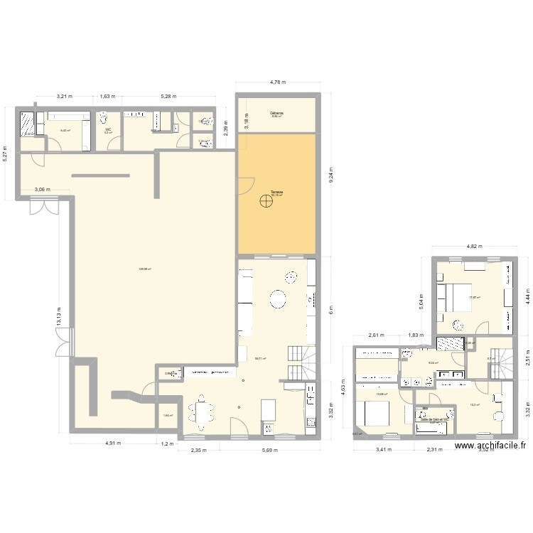 aucard 3. Plan de 20 pièces et 312 m2