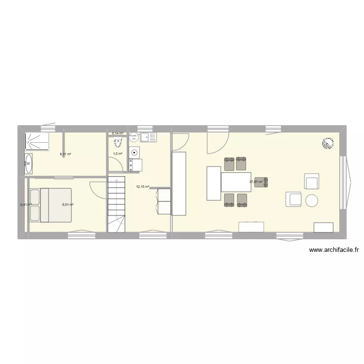 Kersaby 2. Plan de 7 Pièces et 70 m²
