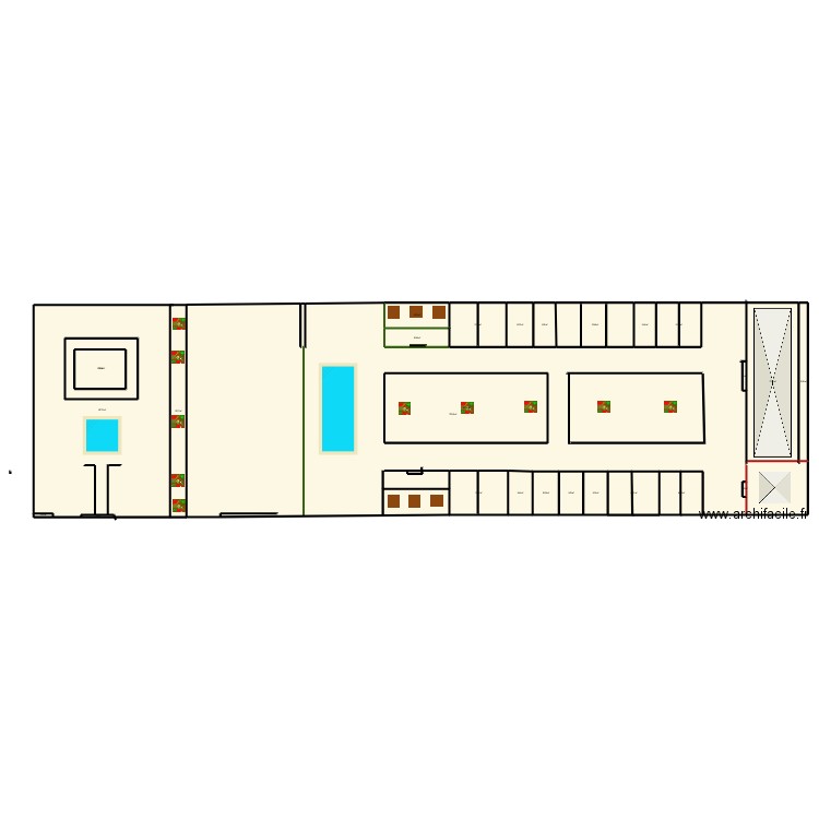 TAFSAT. Plan de 27 pièces et 1609 m2
