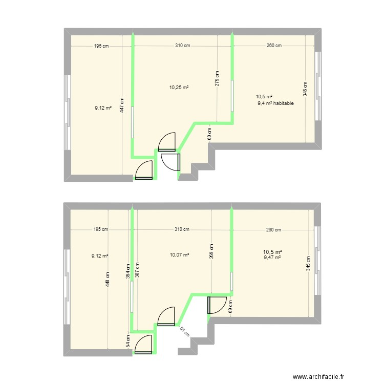 Plan Agencement A et B. Plan de 0 pièce et 0 m2