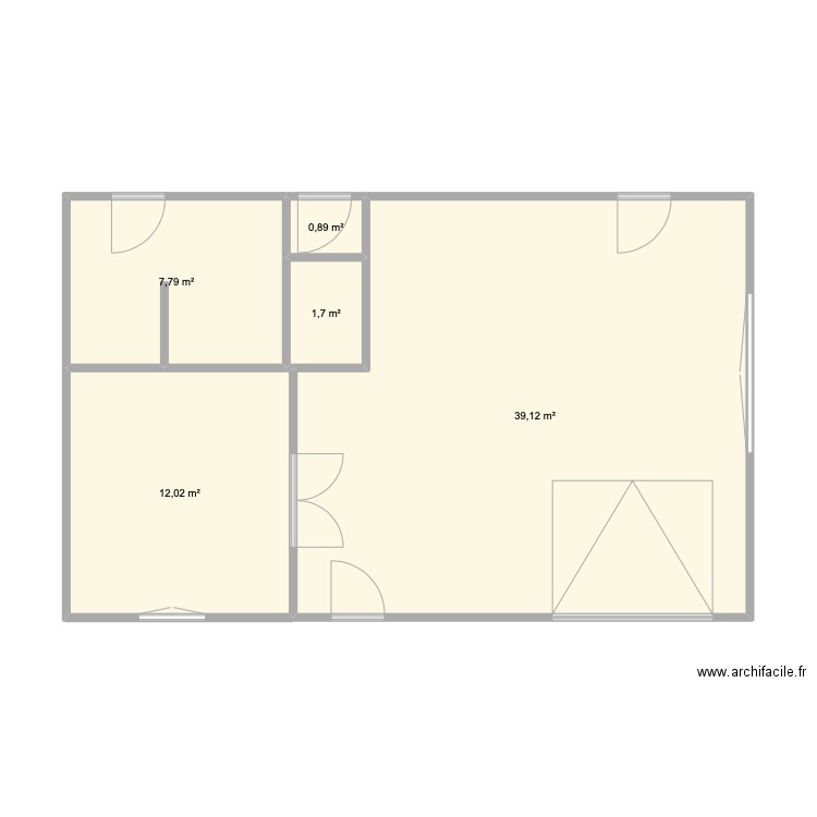 Gignac aménager. Plan de 5 pièces et 62 m2