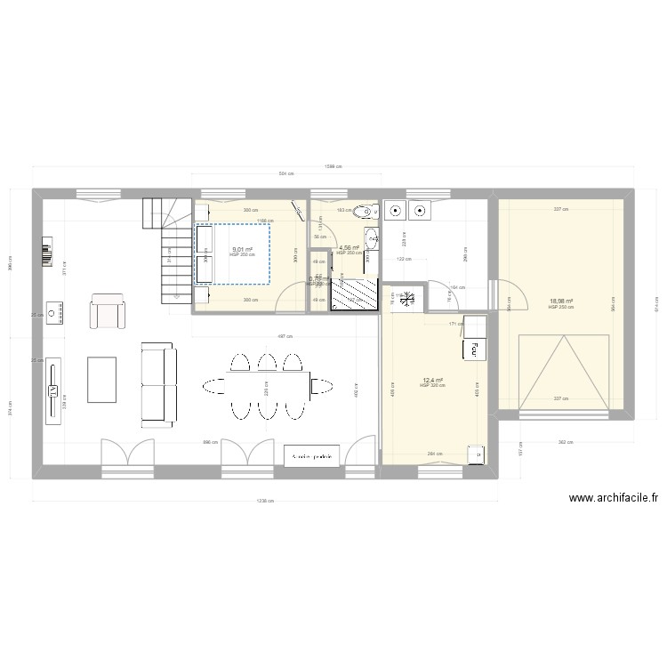 PLAN INITIAL ILES GRANDE V5. Plan de 5 pièces et 46 m2