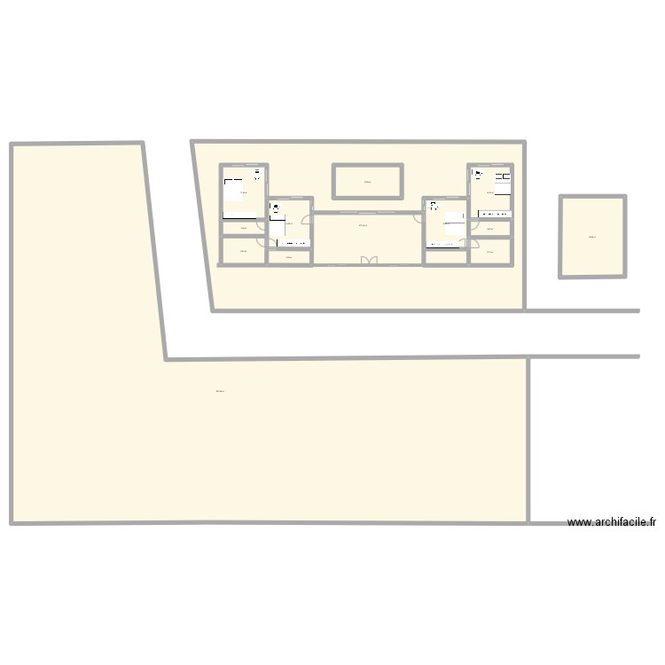 plan maison 4 ch piscine. Plan de 13 pièces et 1487 m2