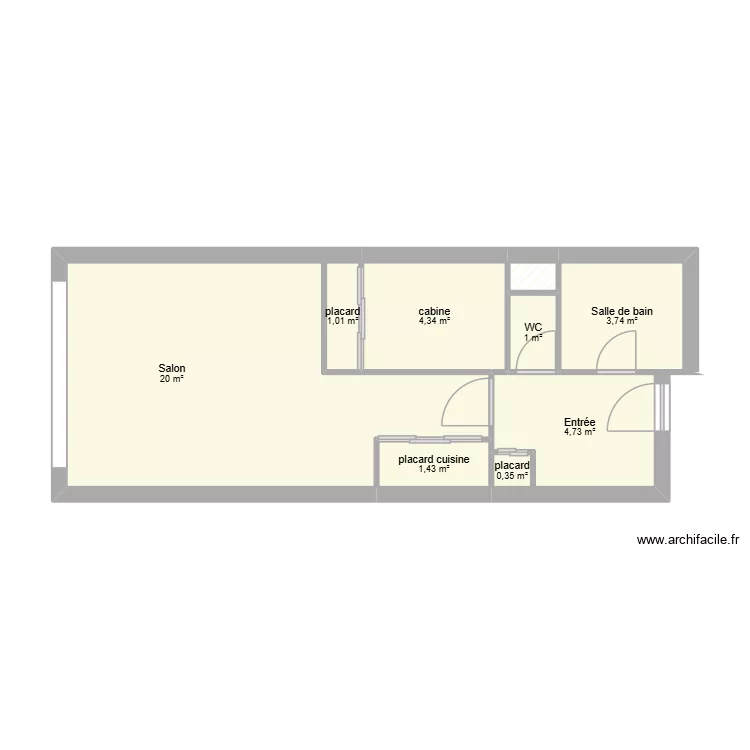 319 clement hardelot. Plan de 9  et 37 m²