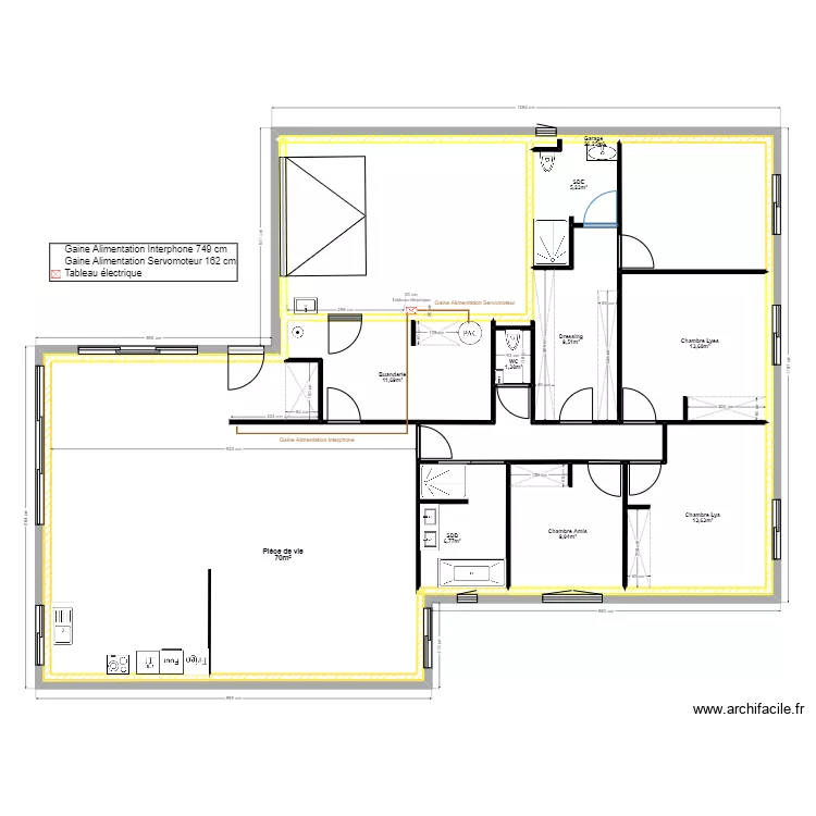 Electricit&eacute; Autres Gaines. Plan de 