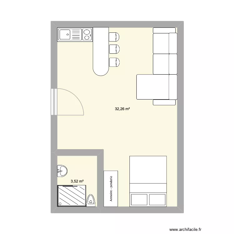 T1 BUILDING. Plan de 2  et 36 m²
