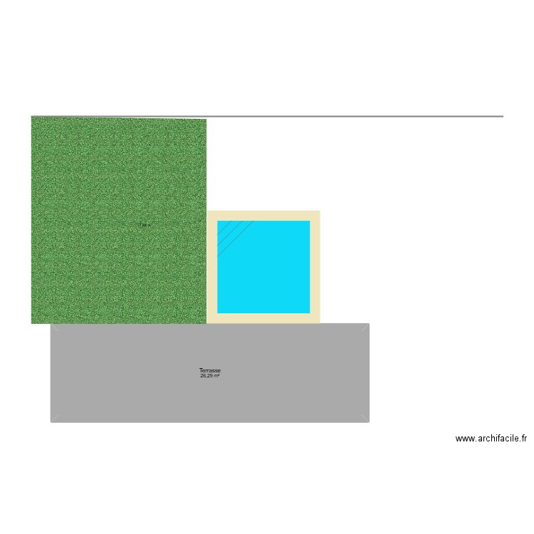 trdet. Plan de 1 pièce et 26 m2