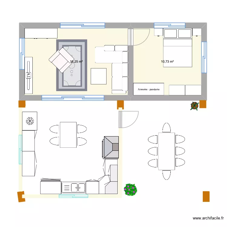 NARUI 1. Plan de 2 et 27 m² NARUI 1. Plan de 2 et 27 m²