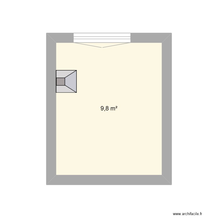 cuisine. Plan de 1 pièce et 10 m2