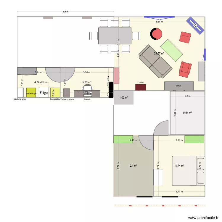 Les Agapanthes. Plan de 7 et 63 m² Les Agapanthes. Plan de 7 et 63 m²