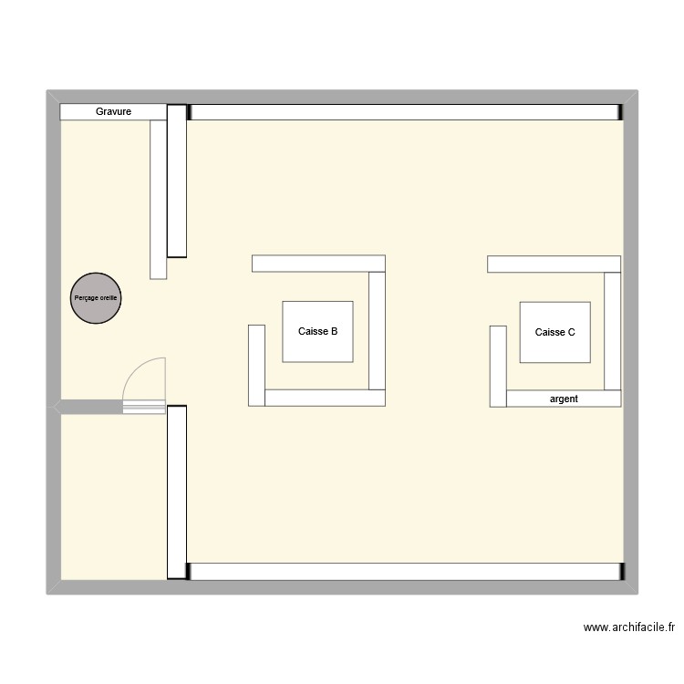 histoire d'or. Plan de 1 pièce et 94 m2