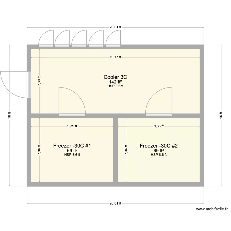 Cooper 3 Room. Plan de 