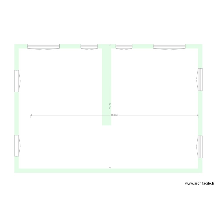 Odile 1ER. Plan de 1 pièce et 75 m2