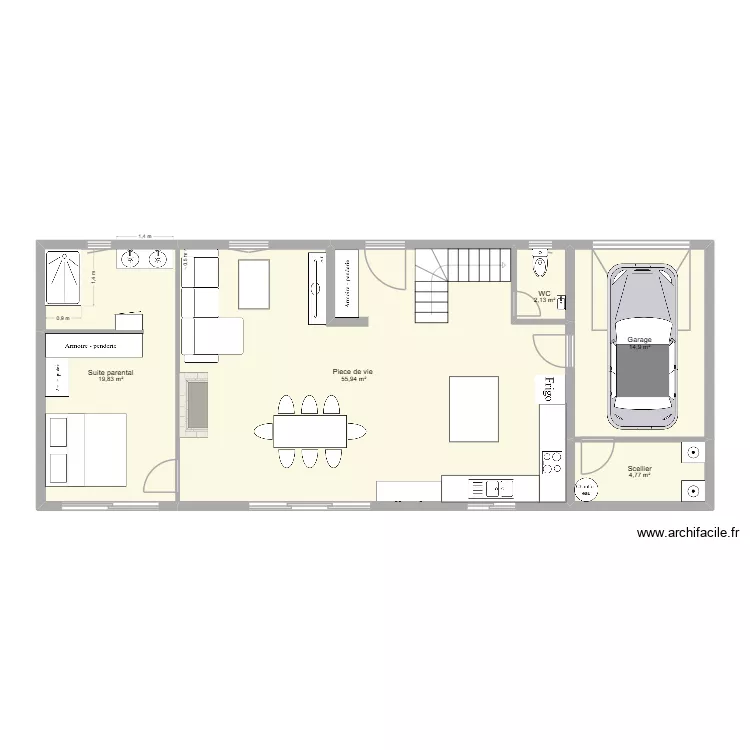 Plan dam et aurore. Plan de 5 pièces et 98 m² Plan dam et aurore. Plan de 5 pièces et 98 m²
