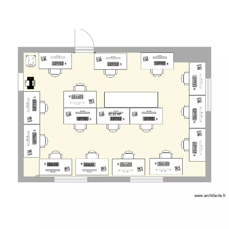Labo test cher. Plan de 1  et 53 m²
