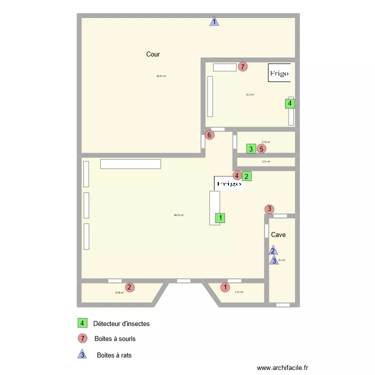 L\'Heure de Table. Plan de 8  et 233 m²