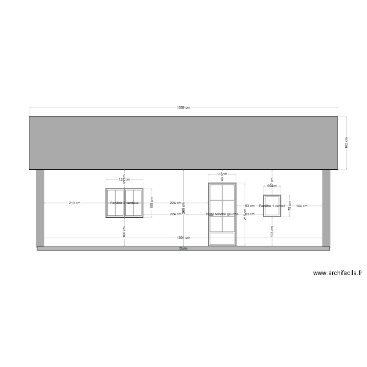 facade  est avant . Plan de 0 pièce et 0 m2