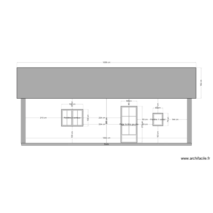 facade  est avant . Plan de 