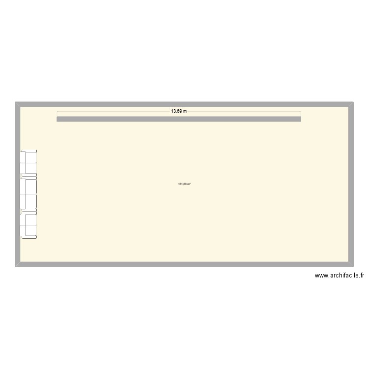 Salle Hargar. Plan de 1 pièce et 162 m2