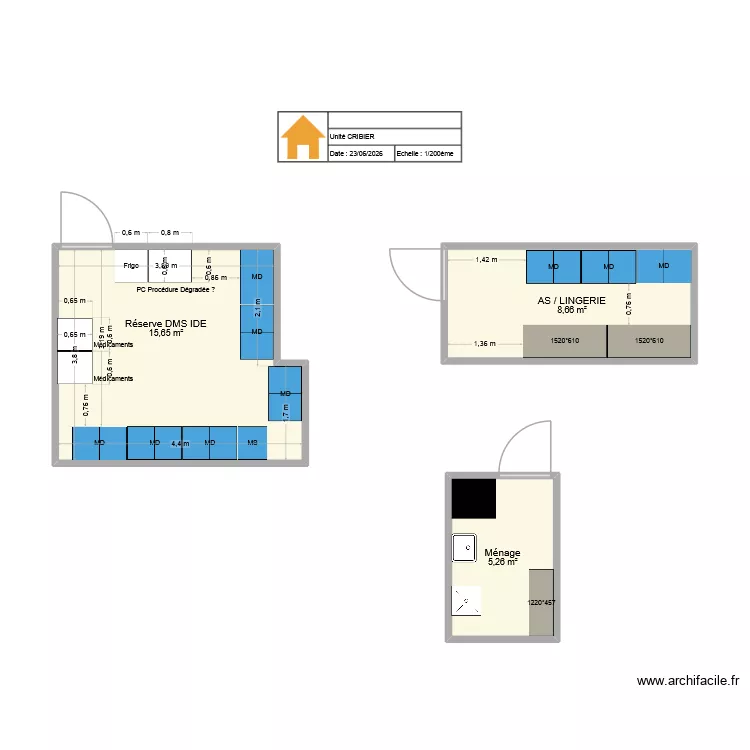 Unité CRIBIER Avril 2026. Plan de 3 et 30 m² Unité CRIBIER Avril 2026. Plan de 3 et 30 m²