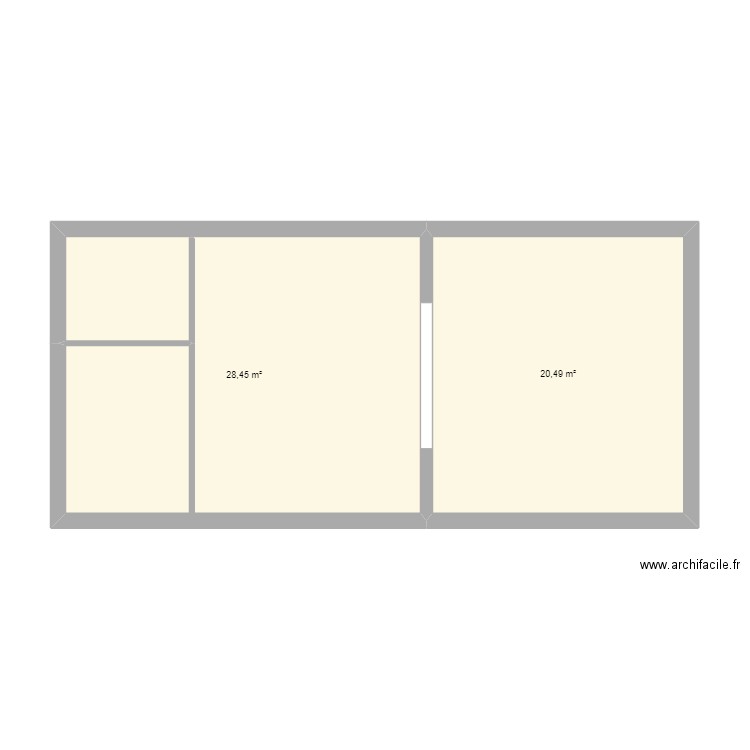 cordon 1. Plan de 2 pièces et 49 m2