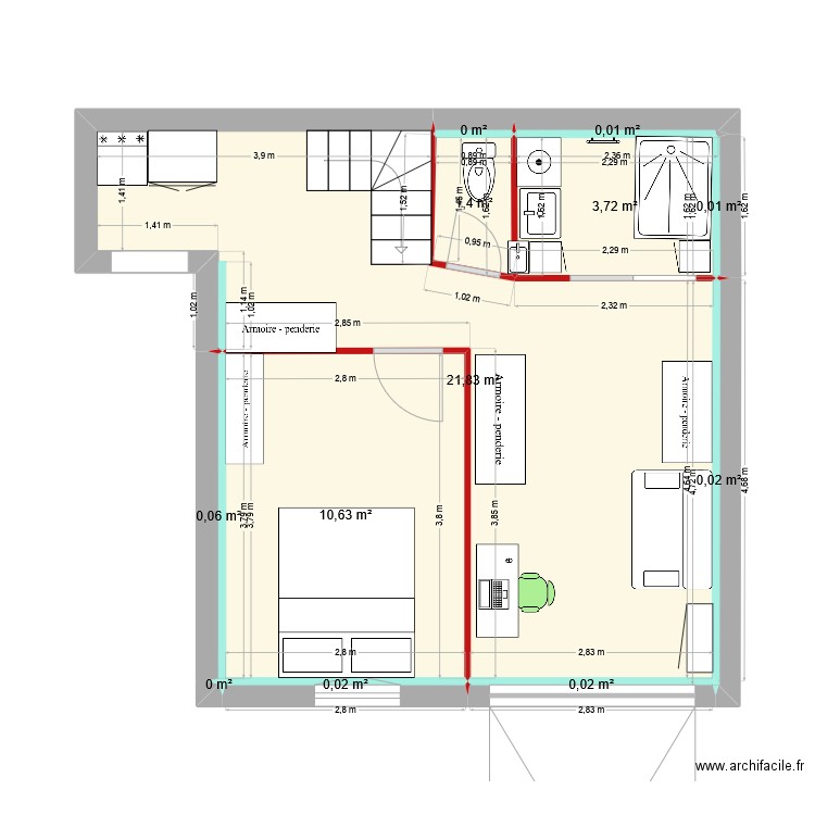 Sous-sol4. Plan de 12 pièces et 38 m2