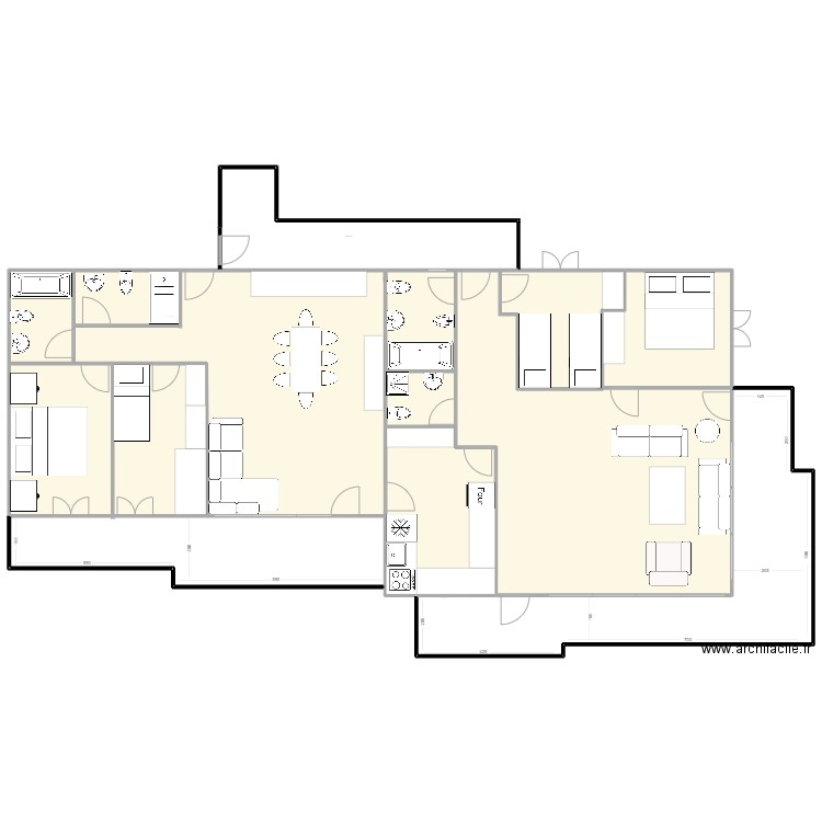 Trèfle à Quatre 117-118. Plan de 11 pièces et 3466 m2