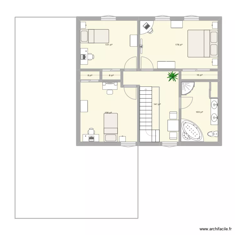 FG-64B. Plan de 8 Pièces et 69 m²