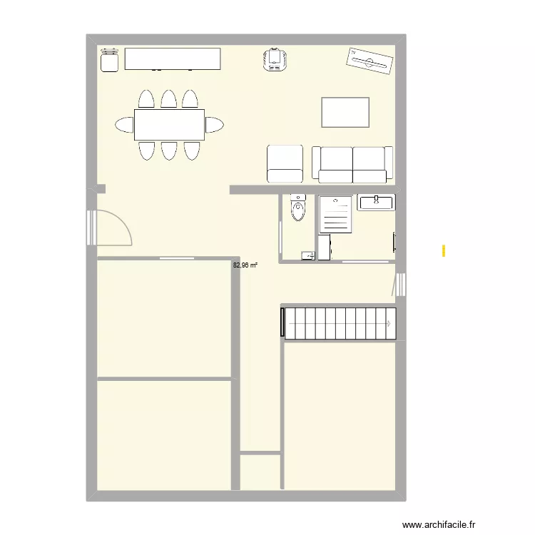 maison actuelle. Plan de 1 et 83 m² maison actuelle. Plan de 1 et 83 m²