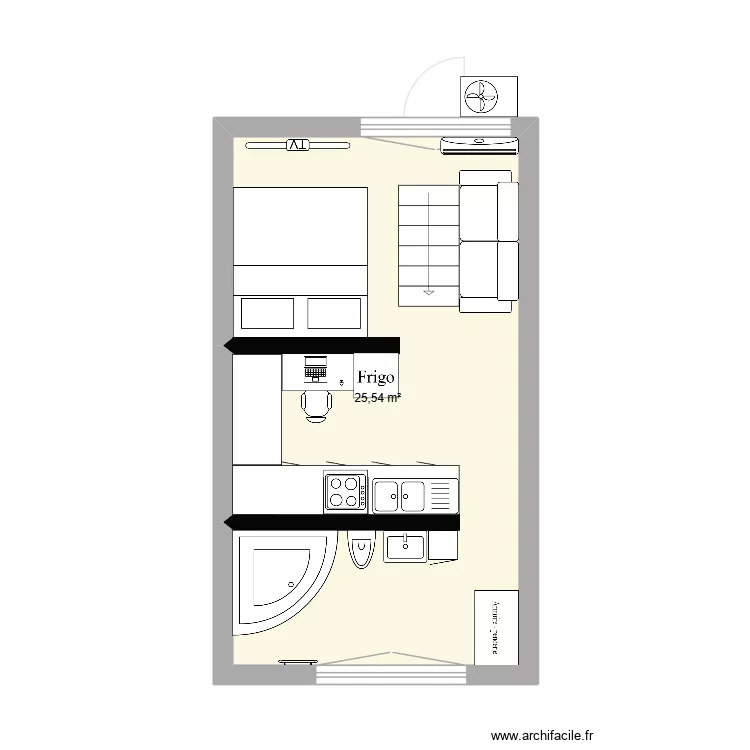 maison jeremy. Plan de 3 pièces et 51 m²