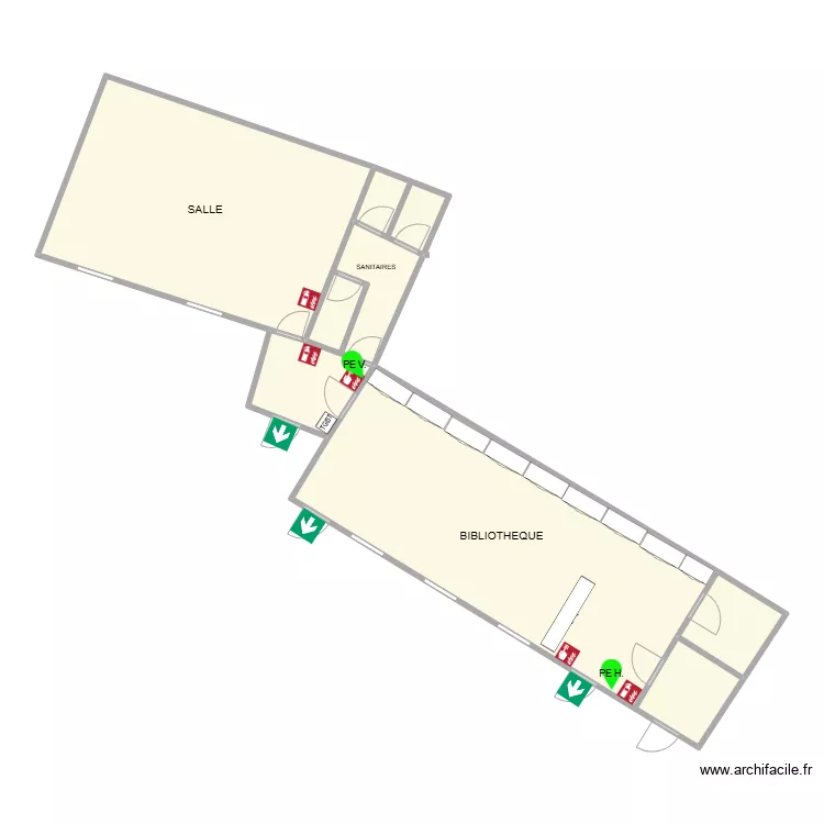 MEDIATHEQUE - BIBLIOTHEQUE SABLONS. Plan de 