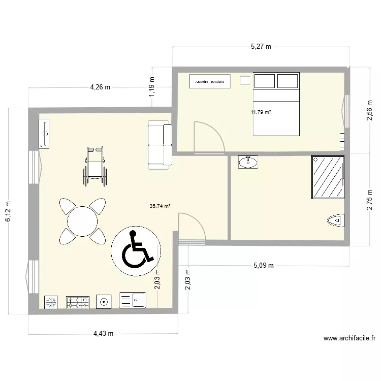 plan 1. Plan de 2  et 48 m²