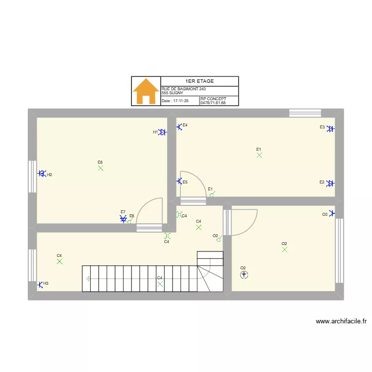 SUGNY 1ER. Plan de 