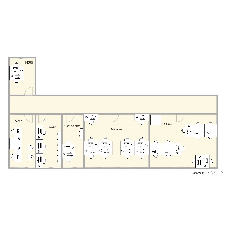 Bureaux SAG. Plan de 7 pièces et 197 m2