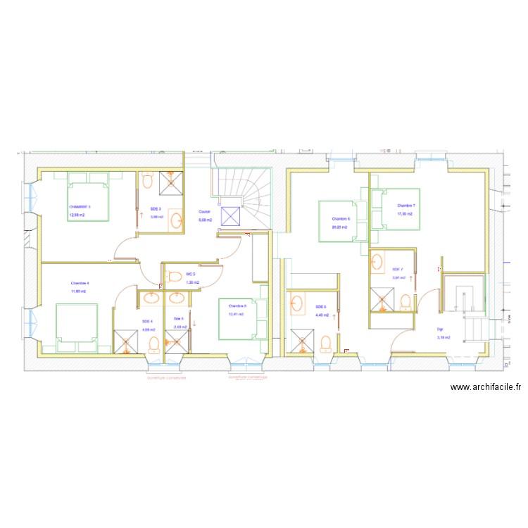 Bretaudeau étage. Plan de 0 pièce et 0 m2