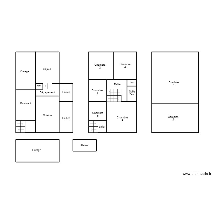 PLONEOUR LANVERN LEGRAND. Plan de 21 pièces et 52 m2