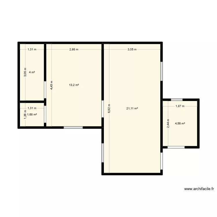 Appartement Courcelles. Plan de 5 et 45 m² Appartement Courcelles. Plan de 5 et 45 m²