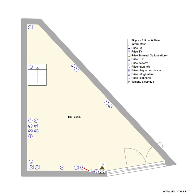Rez-de-chauss&eacute;e PRISE. Plan de 0 pièce et 0 m2