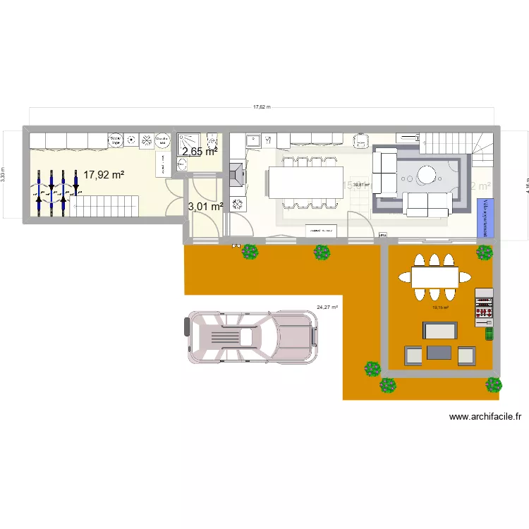 claude3. Plan de 12  et 199 m²