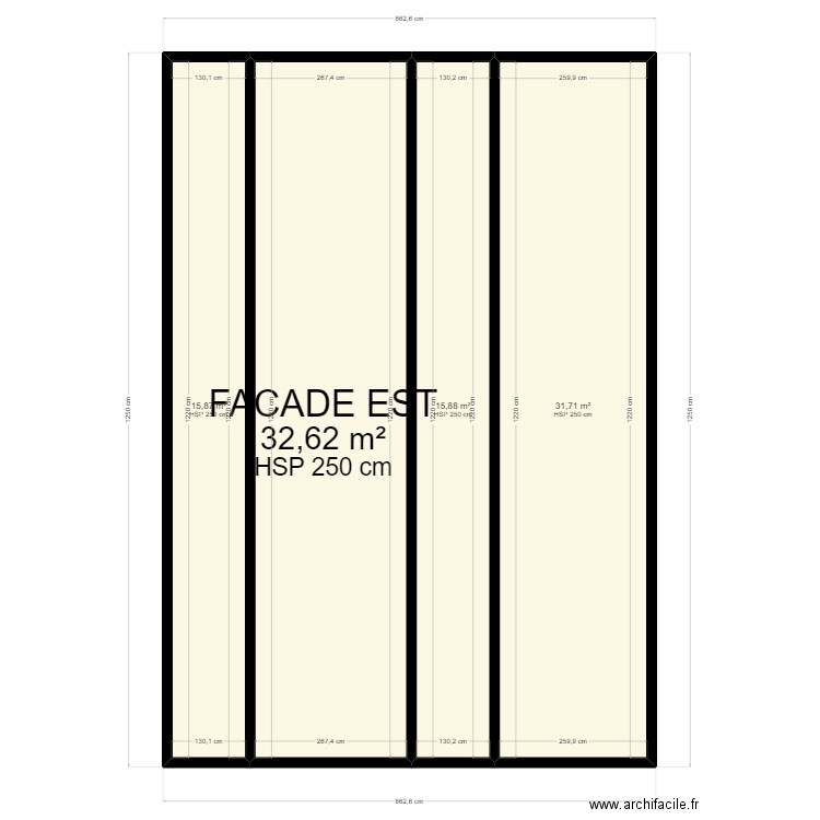 Façade Est. Plan de 0 pièce et 0 m2